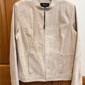Style & Co, Women’s Tan Suede Jacket, Medium, Moto Style Details, EUC
